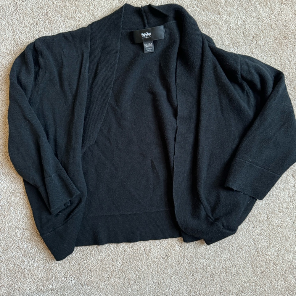 Black cropped cardigan